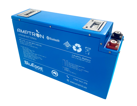Picture of 12VOLT 200AH / 200A BMS / 2560WH CAPACITY AMPTRON BLUEDGE LIFEPO4 BATTERY WITH BLUETOOTH - IP50 RATING