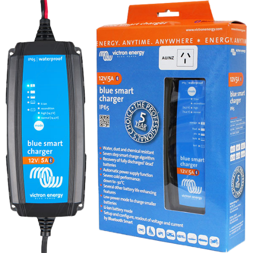 Picture of 12V 5AH VICTRON BLUE SMART SLA/LIFEPO4 CHARGER - IP65 RATING (BPC120533014R)
