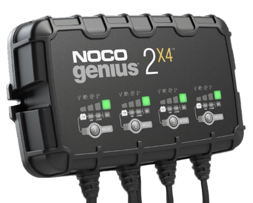 Picture of 6/12V 8AH (2AH X 4 BANK) NOCO GENIUS 2X4 SMART BATTERY CHARGER - IP60 RATING