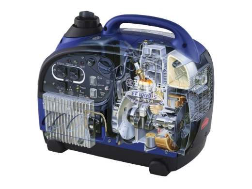 Picture of GENERATOR YAMAHA 1KVA MAX .9KVA RATED OUTPUT INVERTER TRUE SINE WAVE, 4 STROKE 50cc OHC PETROL ENGINE, SINGLE PHASE, RECOIL START, FUEL TANK CAPACITY 2.5L WITH 12HRS AT 25%LOAD & 4.5HRS AT FULL LOAD, NOISE LEVEL - 57dB AT FULL LOAD