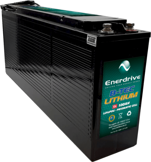 Picture of 12VOLT 100AH ENERDRIVE B-TEC SLIMLINE LIFEPO4 LITHIUM BATTERY WITH BLUETOOTH - IP63 RATING