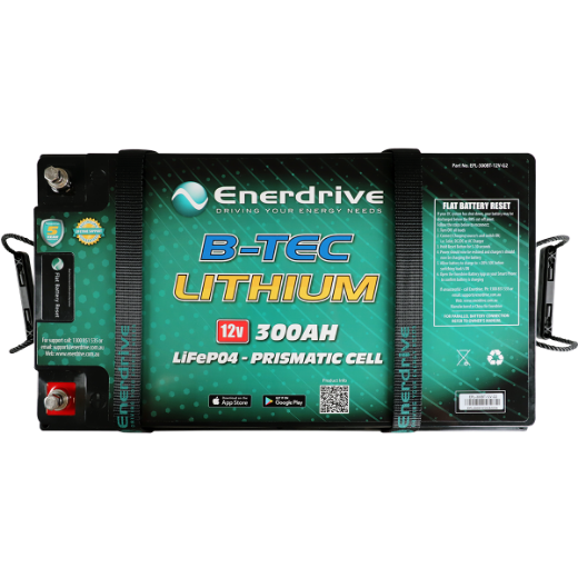 Picture of 12VOLT 300AH ENERDRIVE B-TEC GEN2 LIFEPO4 LITHIUM BATTERY - MAXIMUM DISCHARGE 280A FOR 25S/400A FOR 3.5S - IP63 RATING