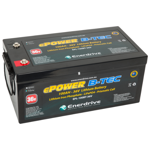 Picture of 36VOLT 100AH ENERDRIVE EPOWER B-TEC LIFEPO4 LITHIUM BATTERY - IP63 RATING