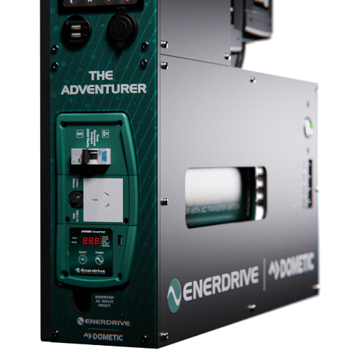 Picture of ENERDRIVE LEFT MOUNT ADVENTURER 02 SYSTEM - 12V 40A AC CHARGER, 12V 40A DC-DC CHARGER, 12V 2000W INVERTER & SIMARINE MONITOR