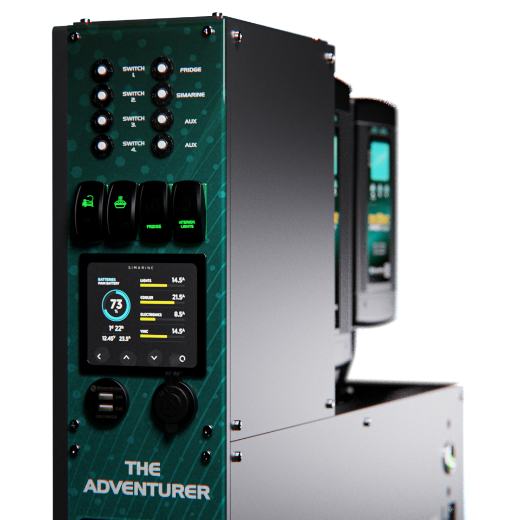 Picture of ENERDRIVE LEFT MOUNT ADVENTURER 02 SYSTEM - 12V 40A AC CHARGER, 12V 40A DC-DC CHARGER, 12V 2000W INVERTER & SIMARINE MONITOR