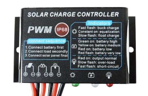 Picture of 12/24V 20A SOLAR REGULATOR PWM SETPOINT SEALED BATTERIES 14.3V AND WET/FLOODED CELLS - IP68 RATING