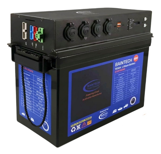 Picture of BAINTECH 12.8V 150 AMP HOUR LIFEPO4 POWERTOP WITH BUILT-IN 40A DC-DC CHARGE AND 40A MPPT SOLAR REG