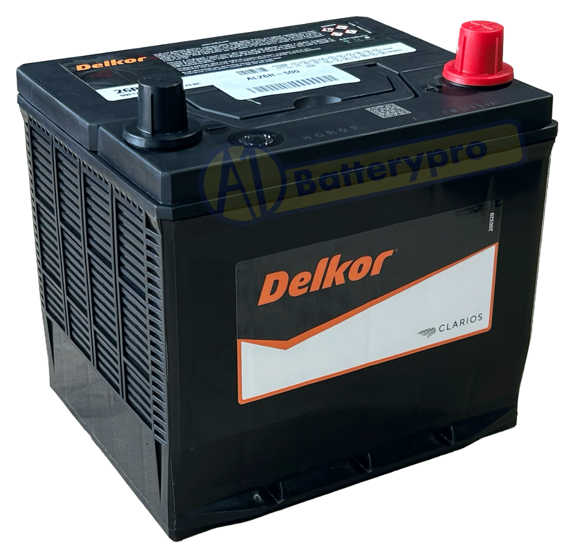 Picture of 26R-500 - 12VOLT 500CCA 45AH DELKOR HEAVY DUTY CALCIUM MAINTENANCE FREE BATTERY - RHP