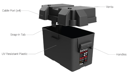 Picture of NOCO BATTERY BOX SNAP-TOP GRP 27 (N70ZZ) H-DUTY PLASTIC