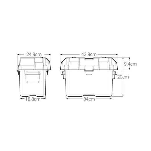 Picture of NOCO BATTERY BOX SNAP-TOP GRP 27 (N70ZZ) H-DUTY PLASTIC