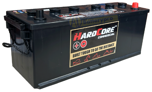 Picture of 12V 950CCA 143AH HARDCORE LOW MAINTENANCE COMMERCIAL TRACTOR BATTERY - RHP (WITH BOTTOM HOLD DOWN LEDGES)