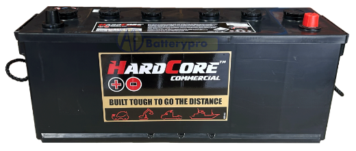 Picture of 12V 950CCA 143AH HARDCORE LOW MAINTENANCE COMMERCIAL TRACTOR BATTERY - RHP (WITH BOTTOM HOLD DOWN LEDGES)