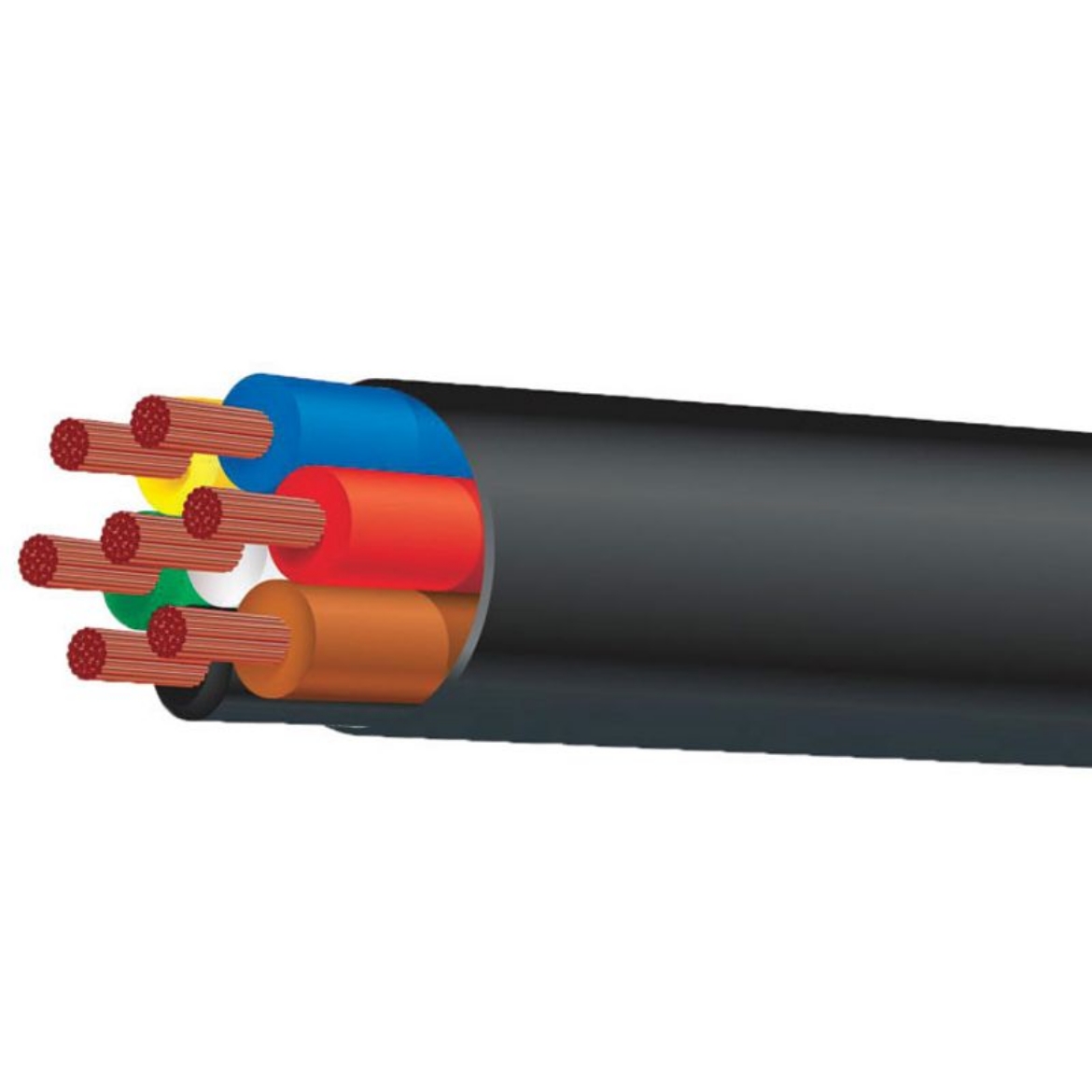 Picture of TYCAB 4MM 7 CORE TRAILER CABLE 15A BLACK SHEATH - 30M ROLL