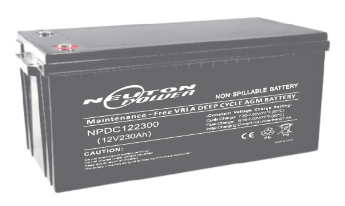 Picture of 12VOLT 230AH NEUTON POWER AGM DEEP CYCLE  BATTERY - LHP