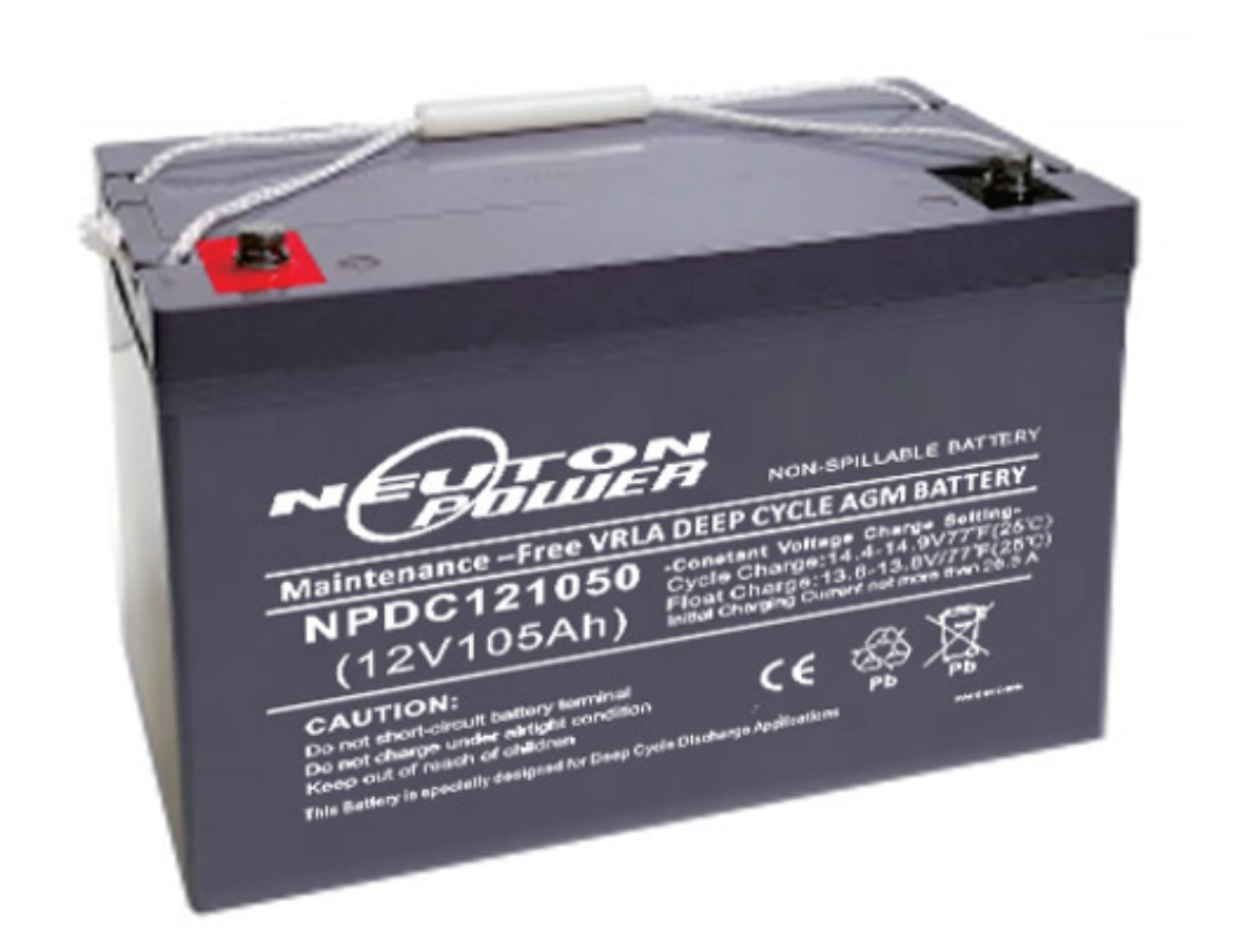 Picture of 12VOLT 105AH NEUTON POWER AGM DEEP CYCLE  BATTERY - LHP