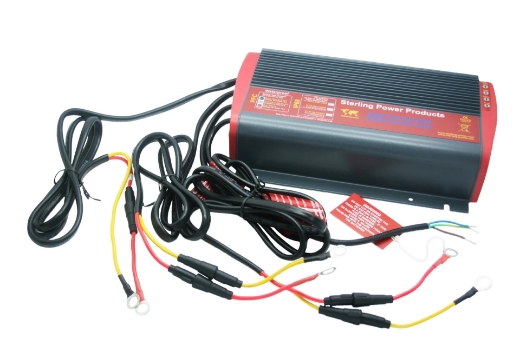 Picture of STERLING AQUANAUTIC 12 VOLT 20 AMP HOUR FULLY AUTOMATIC 4 STAGE BATTERY CHARGER. IP68 - COMPLETELY WATERPROOF & DUSTPROOF. 2 YEAR WARRANTY. FITTED WITH GOLD PLATED TERMINALS TO PREVENT RUST.  SUITABLE FOR ALL TYPES OF BATTERIES.