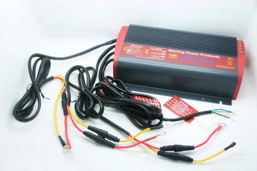 Picture of STERLING AQUANAUTIC 12 VOLT 20 AMP HOUR FULLY AUTOMATIC 4 STAGE BATTERY CHARGER. IP68 - COMPLETELY WATERPROOF & DUSTPROOF. 2 YEAR WARRANTY. FITTED WITH GOLD PLATED TERMINALS TO PREVENT RUST.  SUITABLE FOR ALL TYPES OF BATTERIES.