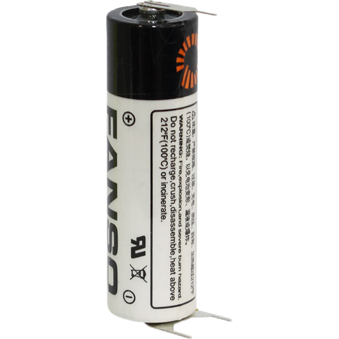 Picture of ER14505H LITHIUM THIONYL CHLORIDE BATTERY 2700MAH 3.6V - AA SIZE - BOBBIN TYPE WITH S+ D- 10MM PINS