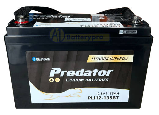 Picture of 12VOLT 135AH LIFEPO4 PREDATOR BATTERY - 100A BMS OUTPUT & INPUT --- WITH M8 STUD FOR BATTERY CONNECTION