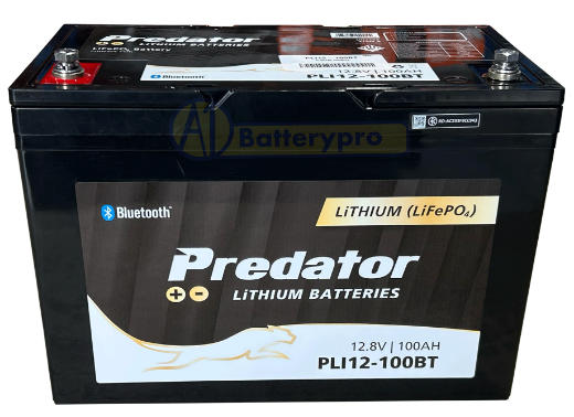 Picture of 12VOLT 100AH LIFEPO4 PREDATOR BATTERY - 100A BMS OUTPUT & INPUT --- WITH M8 STUD FOR BATTERY CONNECTION