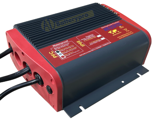 Picture of STERLING AQUANAUTIC 12 VOLT & 24 VOLT. (12 VOLT 8 A) (24 VOLT 4A). FULLY AUTOMATIC 4 STAGE BATTERY CHARGER. IP68 - COMPLETELY WATERPROOF & DUSTPROOF. 2 YEAR WARRANTY. FITTED WITH GOLD PLATED TERMINALS TO PREVENT RUST.  SUITABLE FOR ALL TYPES OF BATTERIES.