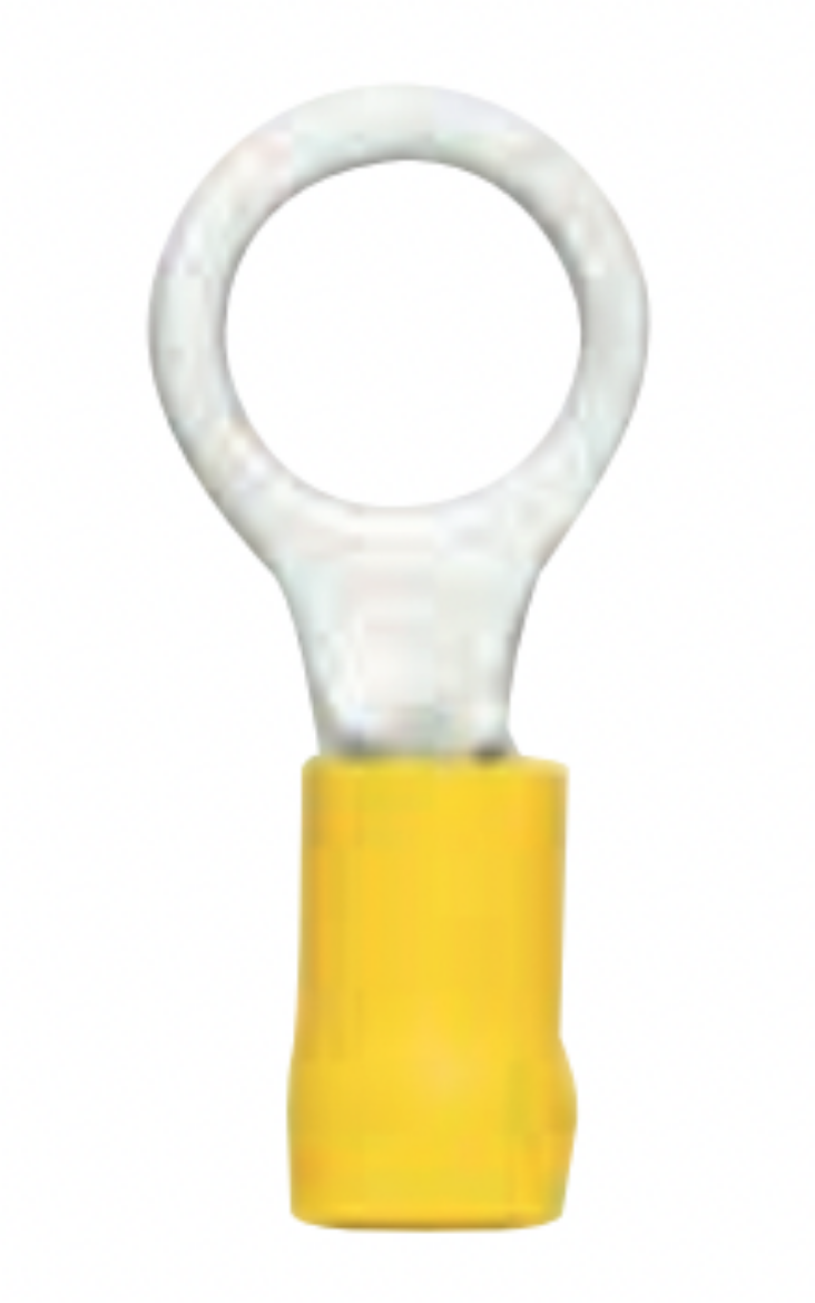 Picture of PRE-INSULATED RING TERMINAL 10MM YELLOW - 50 PACK