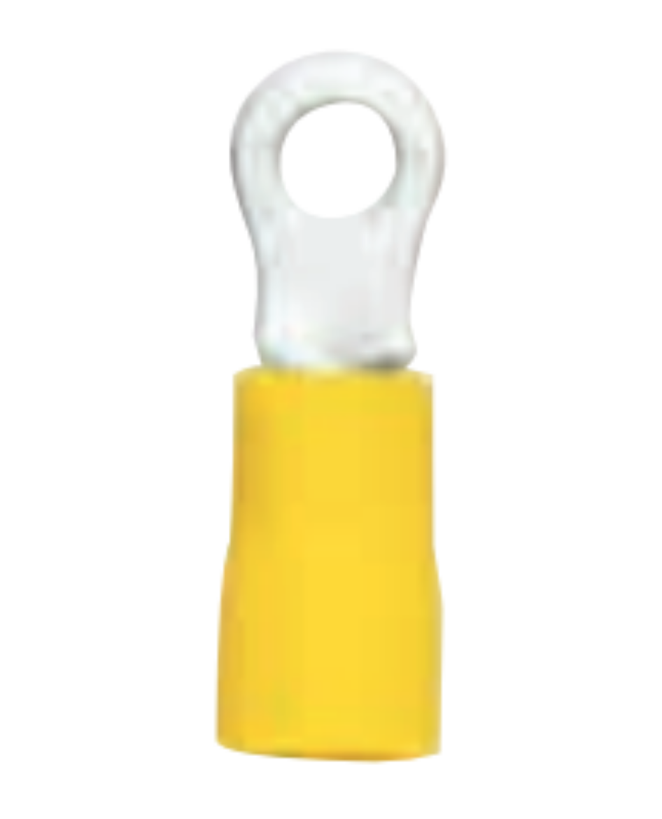 Picture of PRE-INSULATED RING TERMINAL 4MM YELLOW - 100 PACK