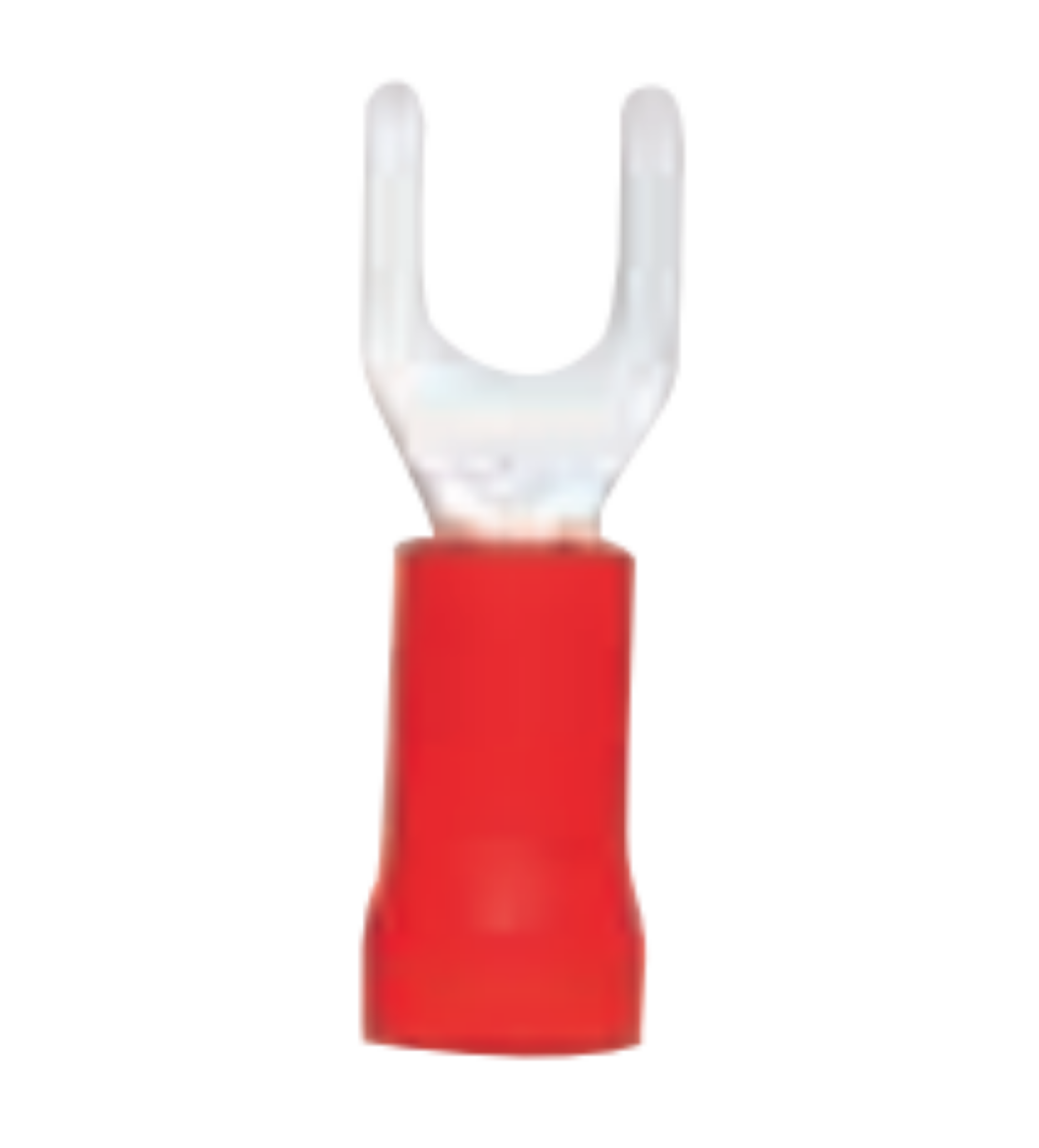 Picture of PRE-INSULATED SPADE FORK TERMINAL 3MM RED - 100 PACK