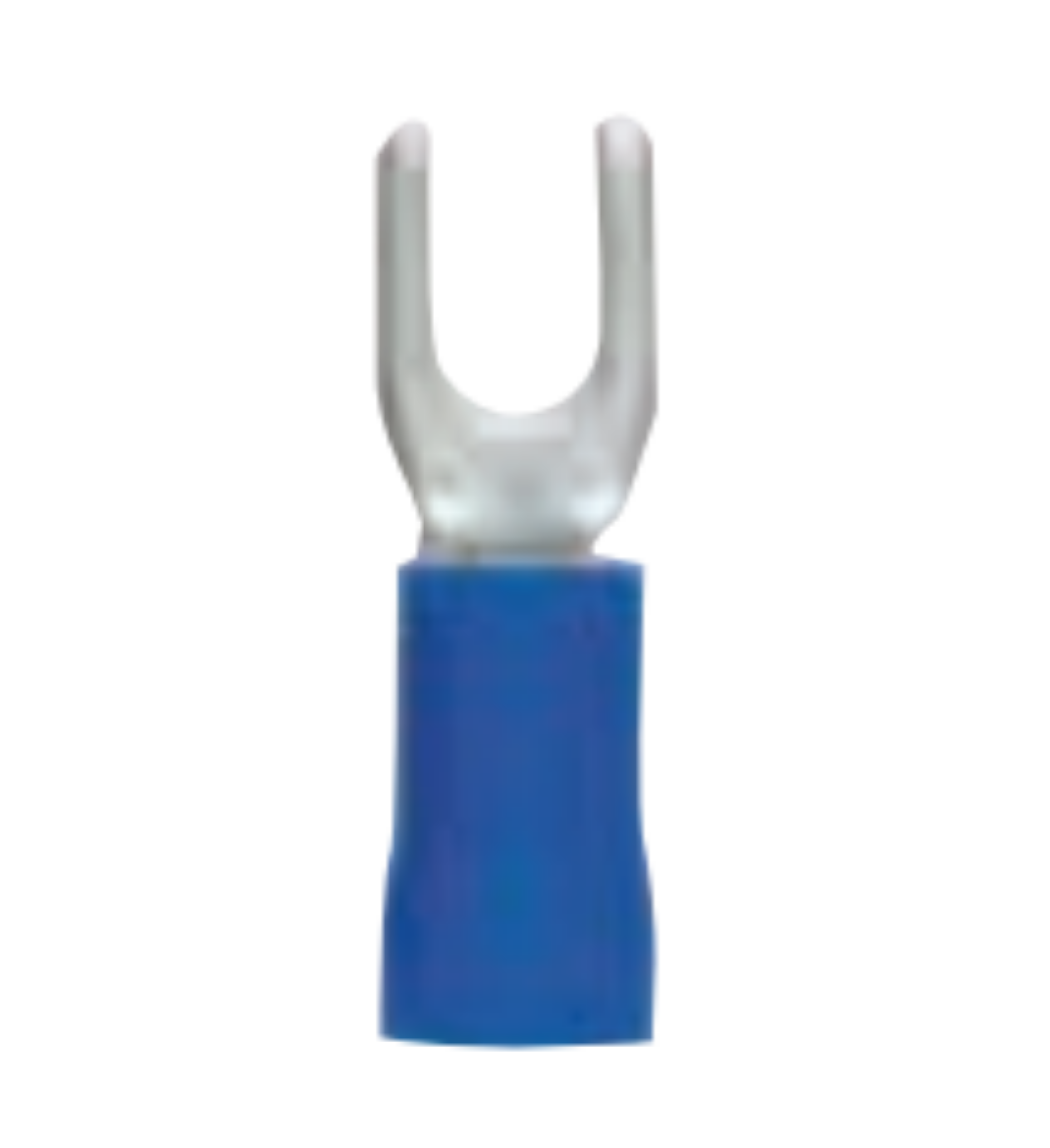 Picture of PRE-INSULATED SPADE FORK TERMINAL 3MM BLUE - 100 PACK