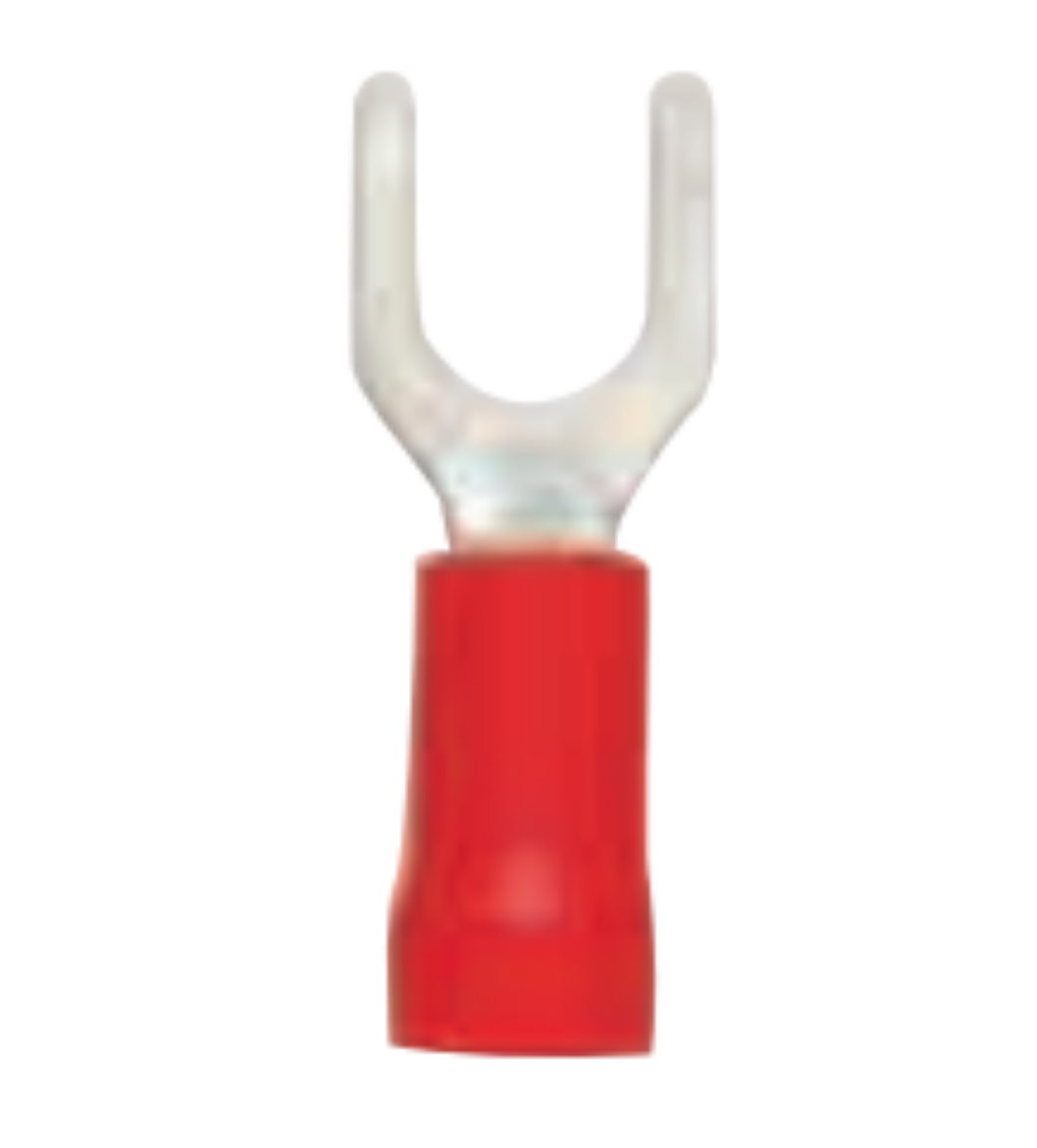 Picture of PRE-INSULATED SPADE FORK TERMINAL 4MM RED - 100 PACK