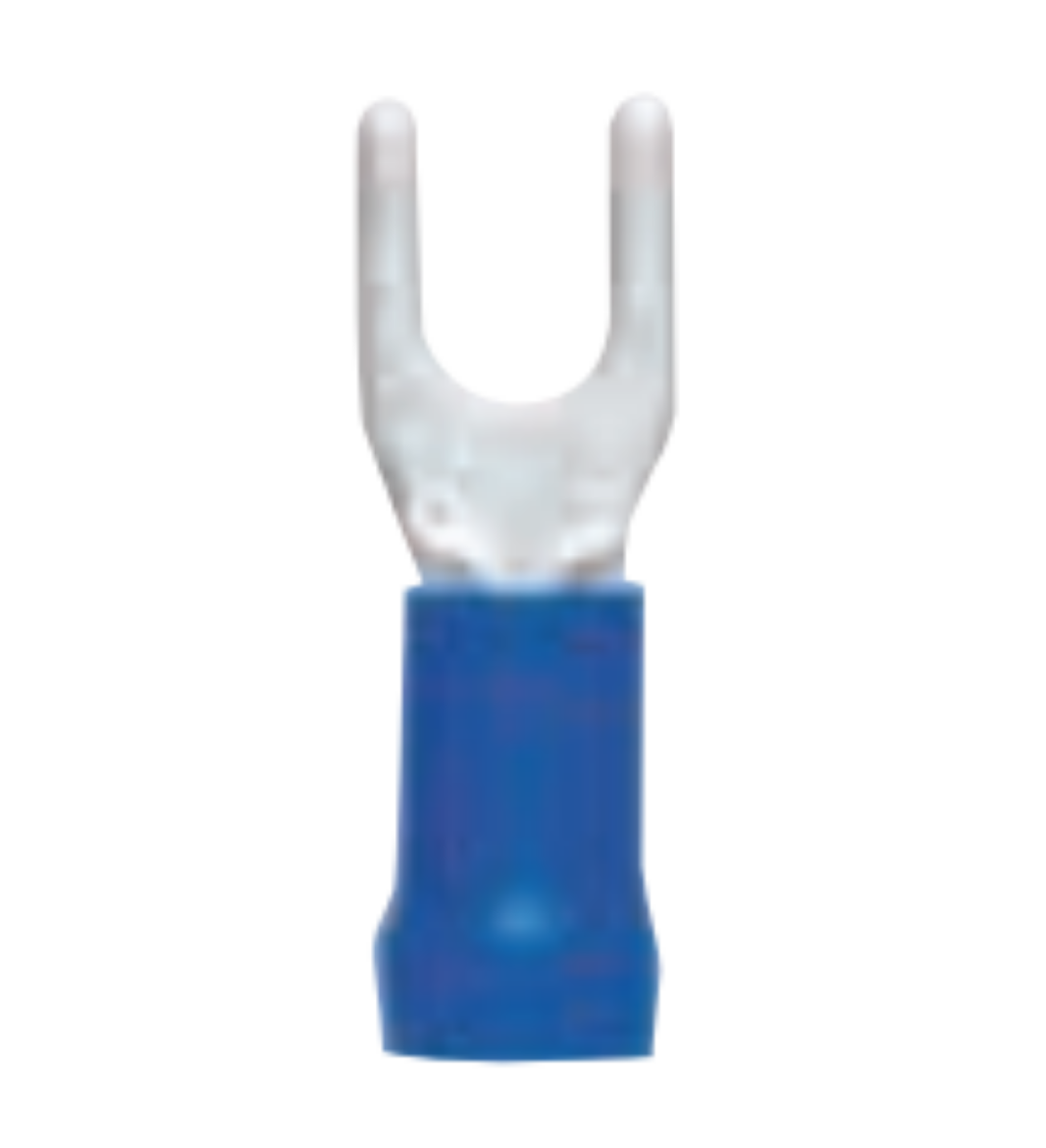 Picture of PRE-INSULATED SPADE FORK TERMINAL 4MM BLUE - 100 PACK