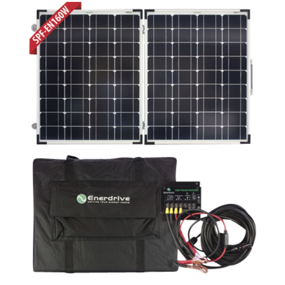 Picture of ENERDRIVE 12V 160W 8.84A MONOCRYSTALLINE SOLAR MODULE SUITCASE KIT